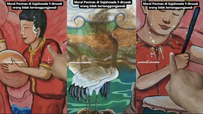 Video Viral Kawasan Wisata Pecinan di Pontianak Dirusak OTK, Mural Dikotori Hingga Dikerat Pelaku