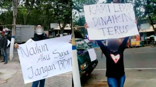 Geger Massa Demo Tolak Kenaikan Harga BBM Bawa Poster dengan Tulisan Cabul, Banjir Kritikan