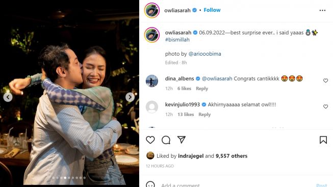 Foto: Badarawuhi Akhirnya Dilamar, Intip Potret Romantis Aulia Sarah dan Kekasihnya