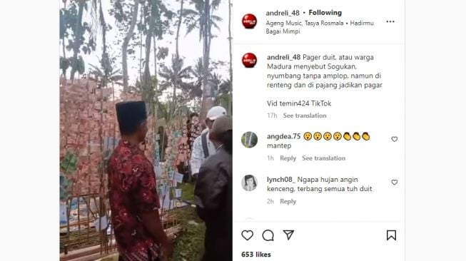 Viral Pagar Duit Sumbangan di Hajatan Orang Madura, Warganet: Nyumbang 5 Ribu Auto Minggir