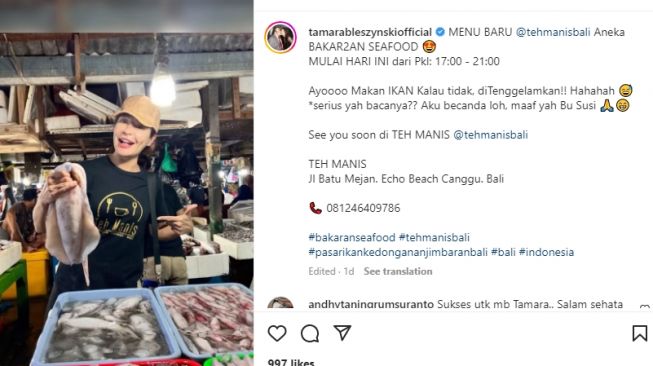  Momen Tamara Bleszynski Belanja di Pasar Tradisional (Instagram/tamarableszynskiofficial)