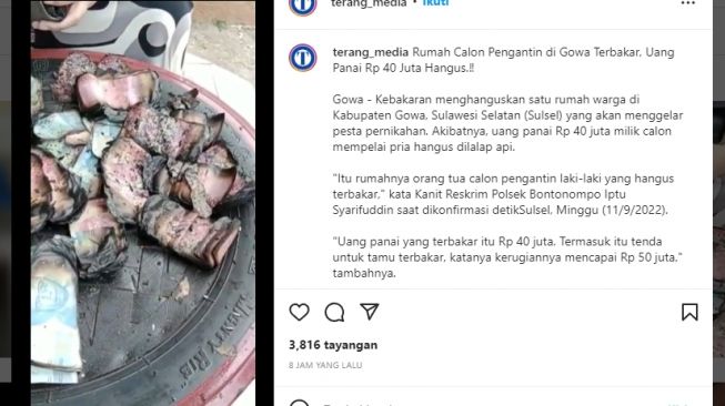 Tragis! Rumah Mempelai Wanita Kebakaran saat Mau Menikah, Uang Mahar Rp 40 Juta Ikut Hangus