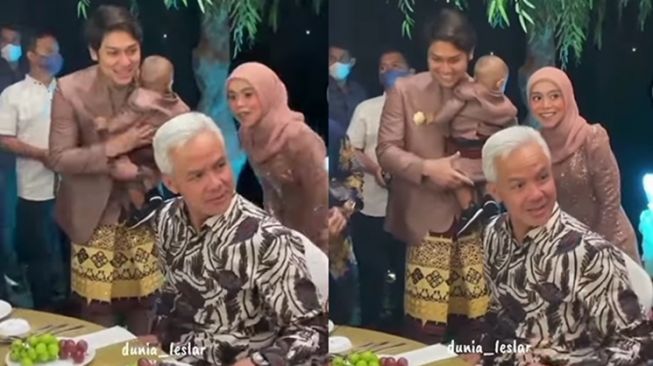 Potret Lesti Kejora dan Rizky Billar ketemu Ganjar Pranowo (Instagram/@dunia_leslar)