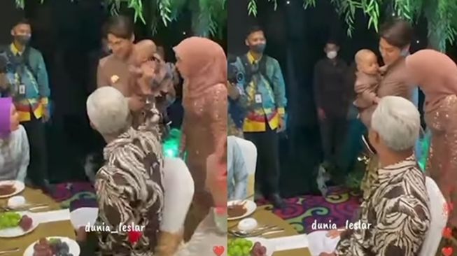 Potret Lesti Kejora dan Rizky Billar ketemu Ganjar Pranowo (Instagram/@dunia_leslar)