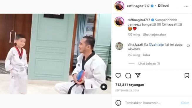 Anak artis belajar bela diri sejak kecil (Instagram/@raffinagita1717)