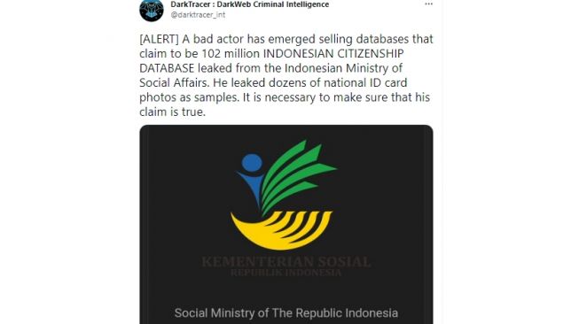 102 Juta Data Warga dari Kemensos RI Termasuk Foto KTP Bocor, Publik Sindir Pemerintah: Bukan Data Rahasia