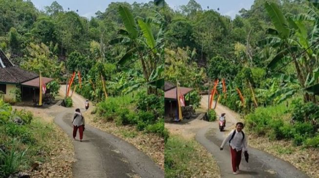 Bocah di Gunungkidul Ini Pilih Pulang Sekolah Tanpa Alas Kaki, Alasannya Bikin Haru