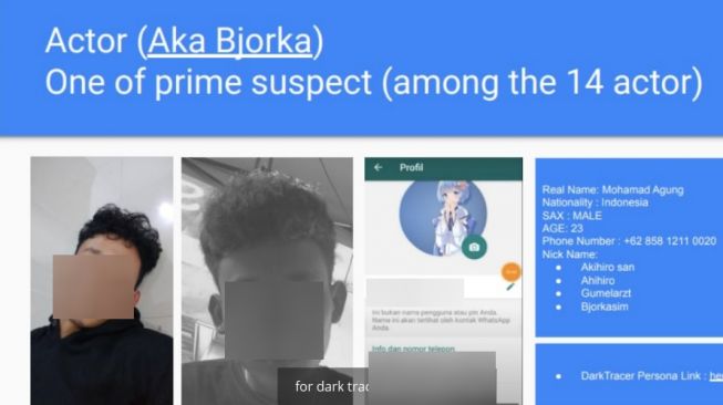 Bjorka membocorkan foto dan profile WhatsApp orang yang menuduh MAH, pemuda di Madiun, Jawa Timur, sebagai dirinya. [Telegram]