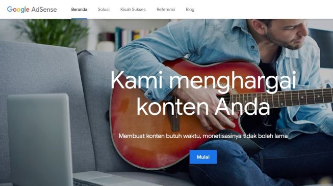 Tampilan situs Google Adsense. (Google Adsense)