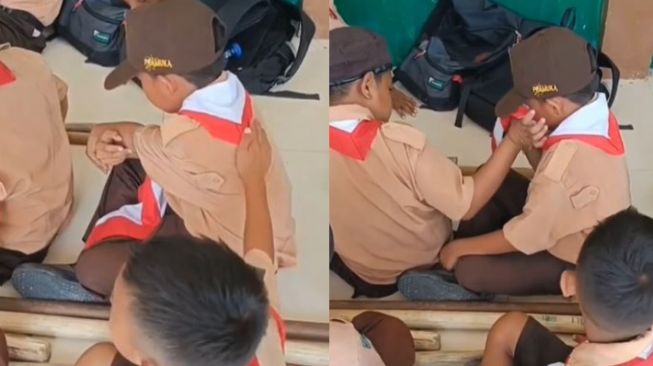 Temannya di Regu Pramuka Nangis, Reaksi Bocah Ini Bikin Haru