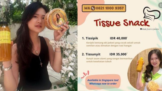 Felicia Tissue jual keripik (Instagram feliciatissue)