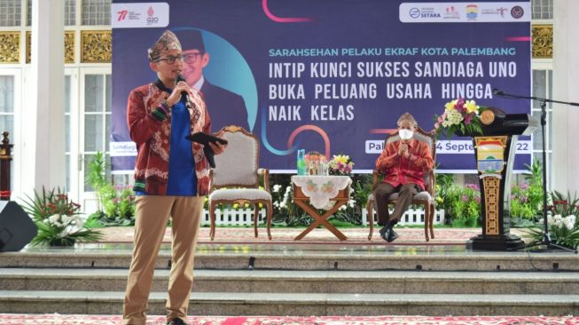 Sandiaga Bagikan Trik Sukses ke Pelaku Ekraf Palembang: Yakin Ciptakan 1,1 Juta Lapangan Kerja Tahun 2022