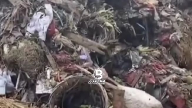 Penampakan Gunungan Sampah di Pasar Induk Cibitung, Publik Nyinyir: Keindahan yang Tersembunyi