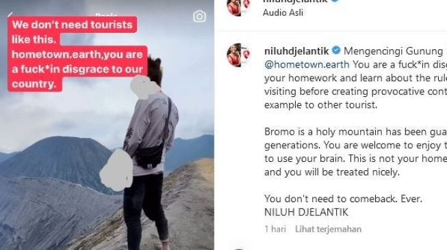 Ni Luh Djelantik Kecam Bule yang Kencing di Gunung Bromo : Pakai Otak Anda