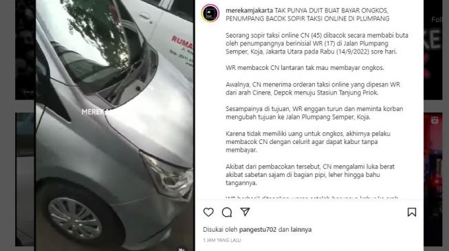 Sudah Bawa Celurit Dari Cinere, Pelaku Tega Bacok Sopir Taksi Online di Koja Karena Tak Punya Ongkos