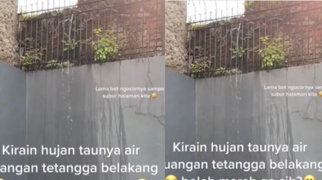 Aliran Air Milik Tetangga Mengucur di Tempat Jemur Pakaian, Pemilik Rumah Dibuat Geram