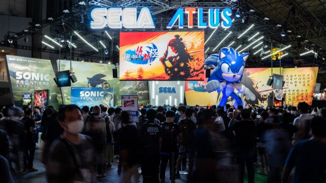 Suasana acara Tokyo Game Show di prefektur Chiba, Tokyo, Jepang, Kamis (15/9/2022). [Yuichi YAMAZAKI/AFP]