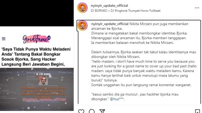 Uploads about Nikita Mirzani [Instagram/@nyinyir_update_official]
