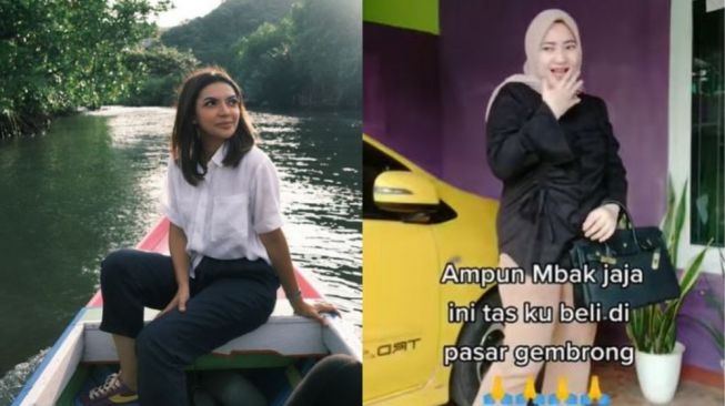 Collage potret Najwa Shihab dan wanita ngaku istri polisi. (Instagram/ najwashihab & insta.nyinyir)