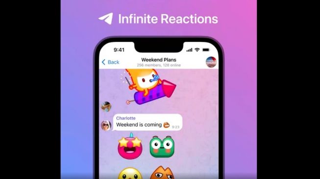 Fitur baru Telegram, Infinite Reactions. [Telegram]