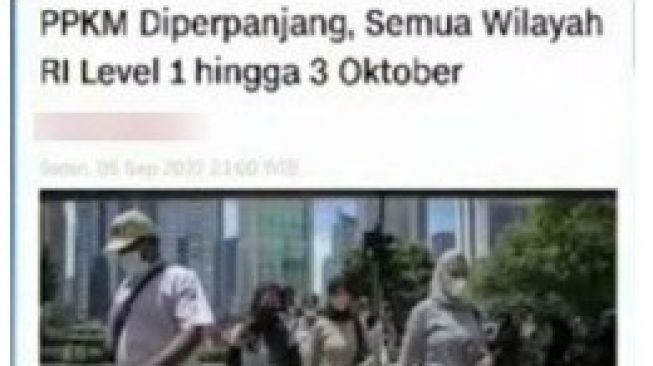 CEK FAKTA: Bakal Ada PPKM Oktober Demi Redam Demo Kenaikan BBM, Benarkah?