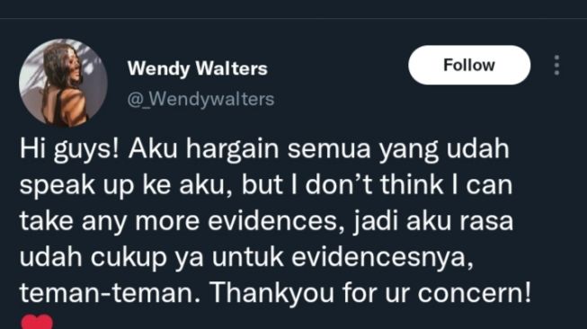 Curhatan Wendy Walters Soal Perselingkuhan (Twitter/@_wendywalters dan Instagram/@ybrap)