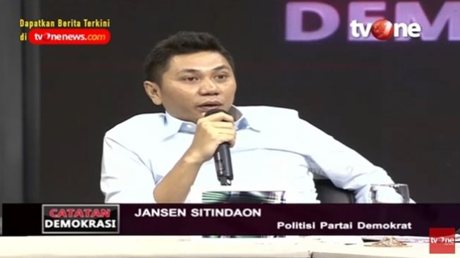 Jansen Sitindaon politikus Partai Demokrat. (YouTube/tvOneNews)