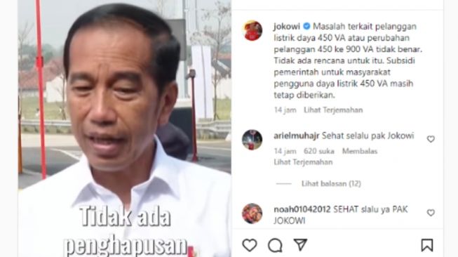 Jokowi Pastikan Tidak Ada Penghapusan Daya Listrik 450 VA, Netizen Ucapkan Terima Kasih