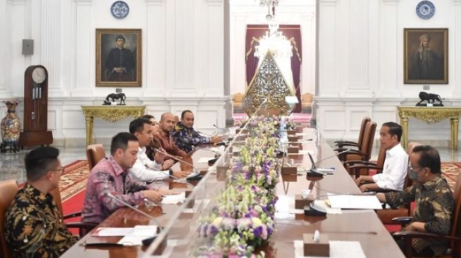 Presiden Jokowi menerima Badan Pengurus Pusat (BPP) Himpunan Pengusaha Muda Indonesia (Hipmi) di Istana Merdeka, Jakarta, Rabu (22/9/2022). Foto: Rusman - Biro Pers Sekretariat Presiden