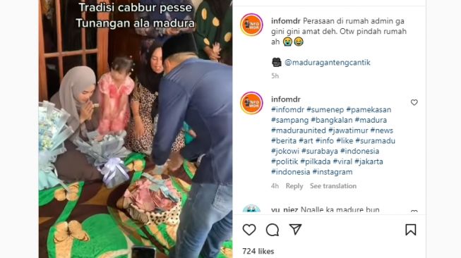 Viral Tradisi 'Tabur Uang' ke Pengantin Perempuan di Madura, Warganet: Auto Jadi Sultan