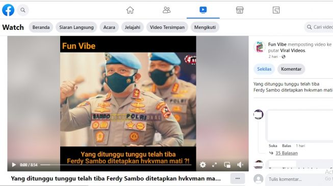 CEK FAKTA: Beredar Kabar Ferdy Sambo Telah Divonis Hukuman Mati, Benarkah?