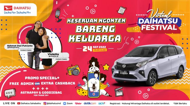 Virtual Daihatsu Festival Tayang Sabtu, Dapatkan Harga Promo Mobil Sampai Tips Bikin Konten