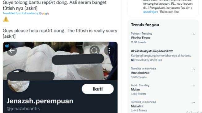 Heboh Akun Fetish Bersetubuh dengan Jenazah, Kenali Apa Itu Necrophilia?