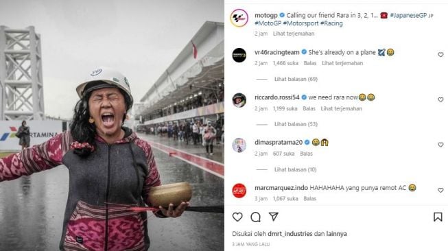 Canda MotoGP Minta Tolong Rara di Sirkuit Motegi Hentikan Hujan, Warganet Sebut Pembalap Ini Pernah Belajar ke Mbak Rara