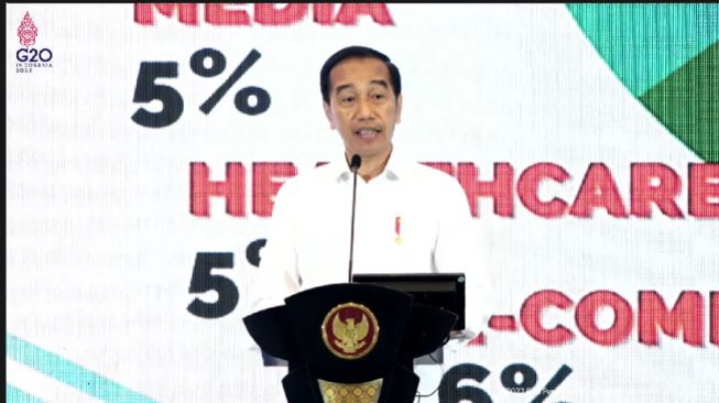 Presiden Joko Widodo atau Jokowi membuka BUMN Startup Day Tahun 2022 di Indonesia Convention Exhibition (ICE) BSD, Tangerang, Senin (26/9/2022). (YouTube Sekretariat Presiden).