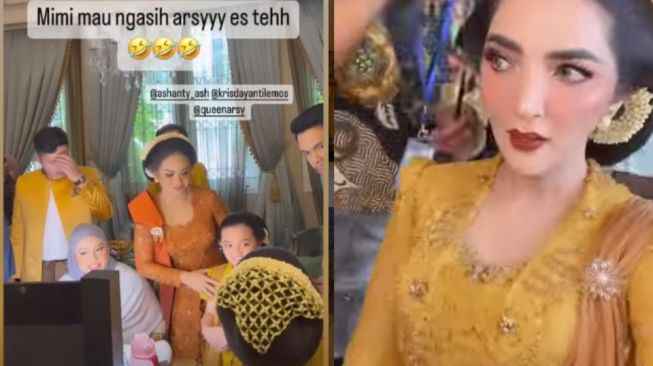 Penampilan Ashanty dan Krisdayanti di Prosesi Tedak Siten Ameena  (Instagram/krisdayantilemos dan as