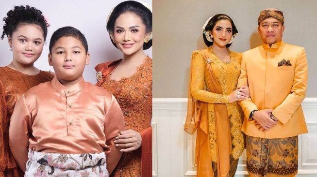 Penampilan Ashanty dan Krisdayanti di Prosesi Tedak Siten Ameena  (Instagram/krisdayantilemos dan as