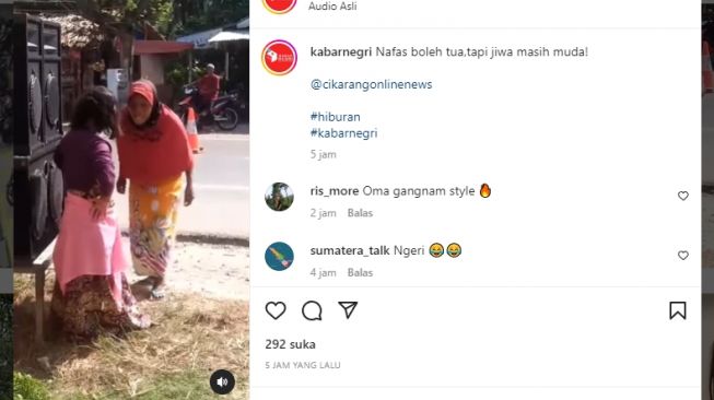 Asik Banget, Video Nenek-nenek Joget di Pinggir Jalan Viral di IG, Warganet: Oma Gangnam Style