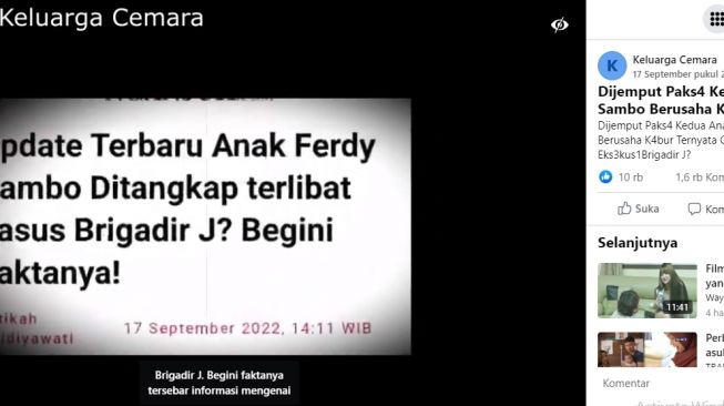 CEK FAKTA: Benarkah Dua Anak Ferdy Sambo Kabur Gegara Terlibat Dalam Kematian Brigadir J?