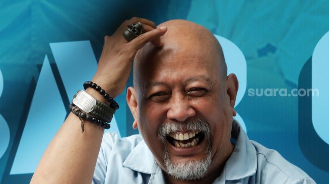 Indro Warkop saat jumpa pers film Miracle In Cell No. 7 di kawasan Duren Tiga,  Jakarta Selatan, Kamis (29/9/2022). [Suara.com/Oke Atmaja]