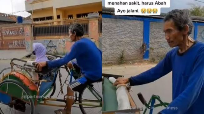 Tangan Gemetaran Saat Dapat Makan, Kisah Pilu Kakek Tukang Becak Ini Bikin Sedih