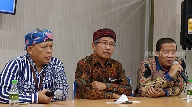 PWM DIY menyampaikan dukungan terhadap Haedar Nashir untuk kembali menjadi Ketum PP Muhammadiyah di Yogyakarta, Jumat (30/09/2022). - (Kontributor SuaraJogja.id/Putu Ayu Palupi)