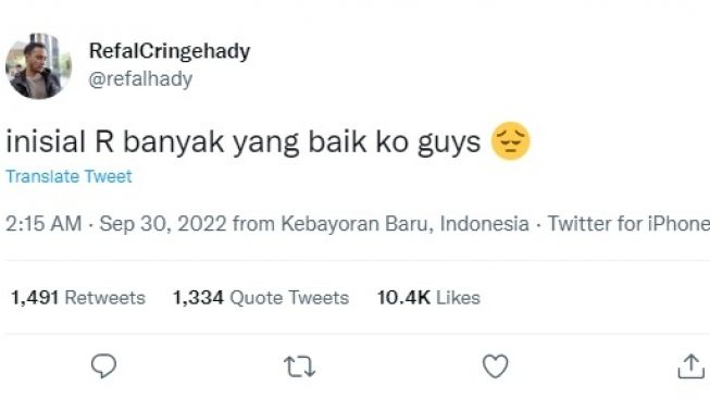 Unggahan Refal Hady [Twitter/@refalhady]