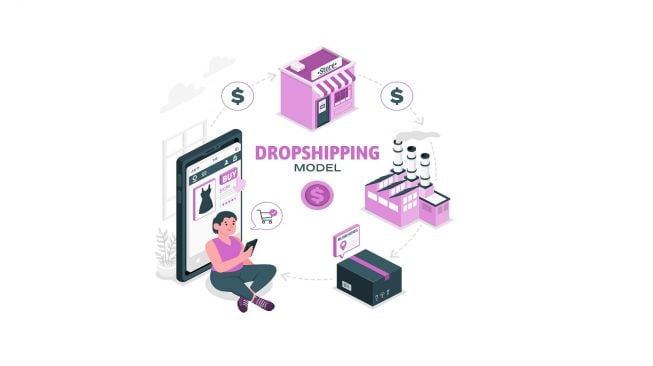 Ilustrasi dropship. (storyset / Freepik)