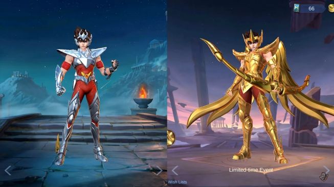 Tampilan skin Saint Seiya untuk Badang di Mobile Legends. (YouTube / iCoCow)