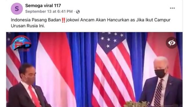 Heboh Video Jokowi Ancam Hancurkan Amerika Serikat Jika Usik Urusan Rusia, Begini Faktanya