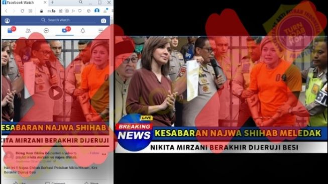 Berita hoaks soal Najwa Shihab dan Nikita Mirzani [Turnbackhoax.id]