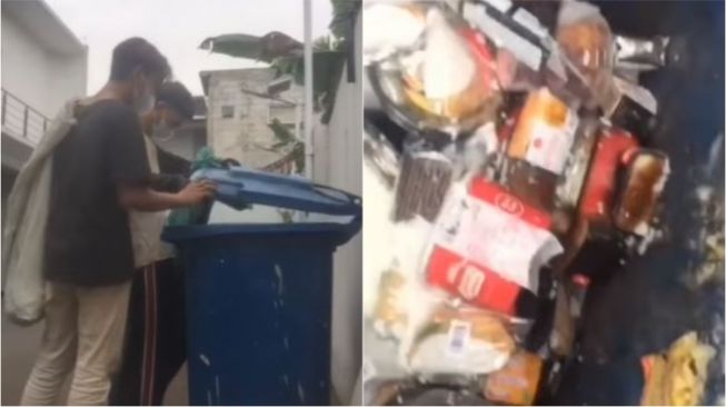 Aksi Dua Pemuda Mulung Makanan di Sampah untuk Diberi Review Bak Konten Kreator Tuai Pro Kontra