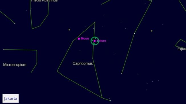 Konjungsi Bulan dan Saturnus 5 Oktober 2022. (In The Sky)