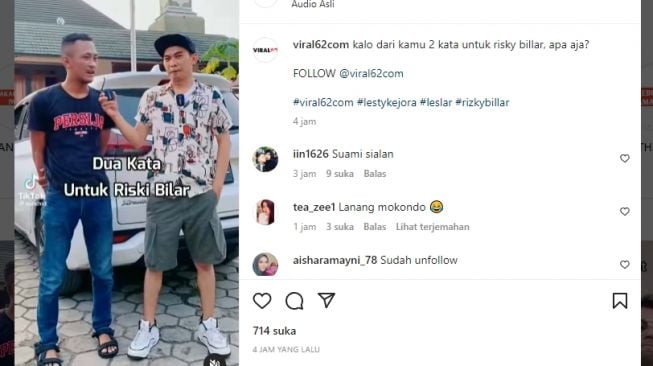 Tren 2 Kata untuk Rizky Billar Ramai di Medsos, Warganet: Suami Sialan